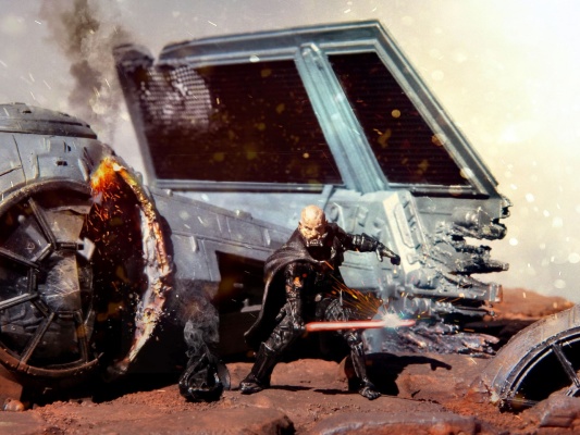 Diorama Vader Down TIE X1 Crashed